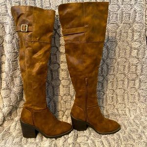 Brown over the knee boots